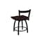 Holland Bar Stool Co 18" Low Back Swivel Vanity Stool, Black Wrinkle, Dark Cherry Maple Seat 82118BWDCMpl - alternate 2
